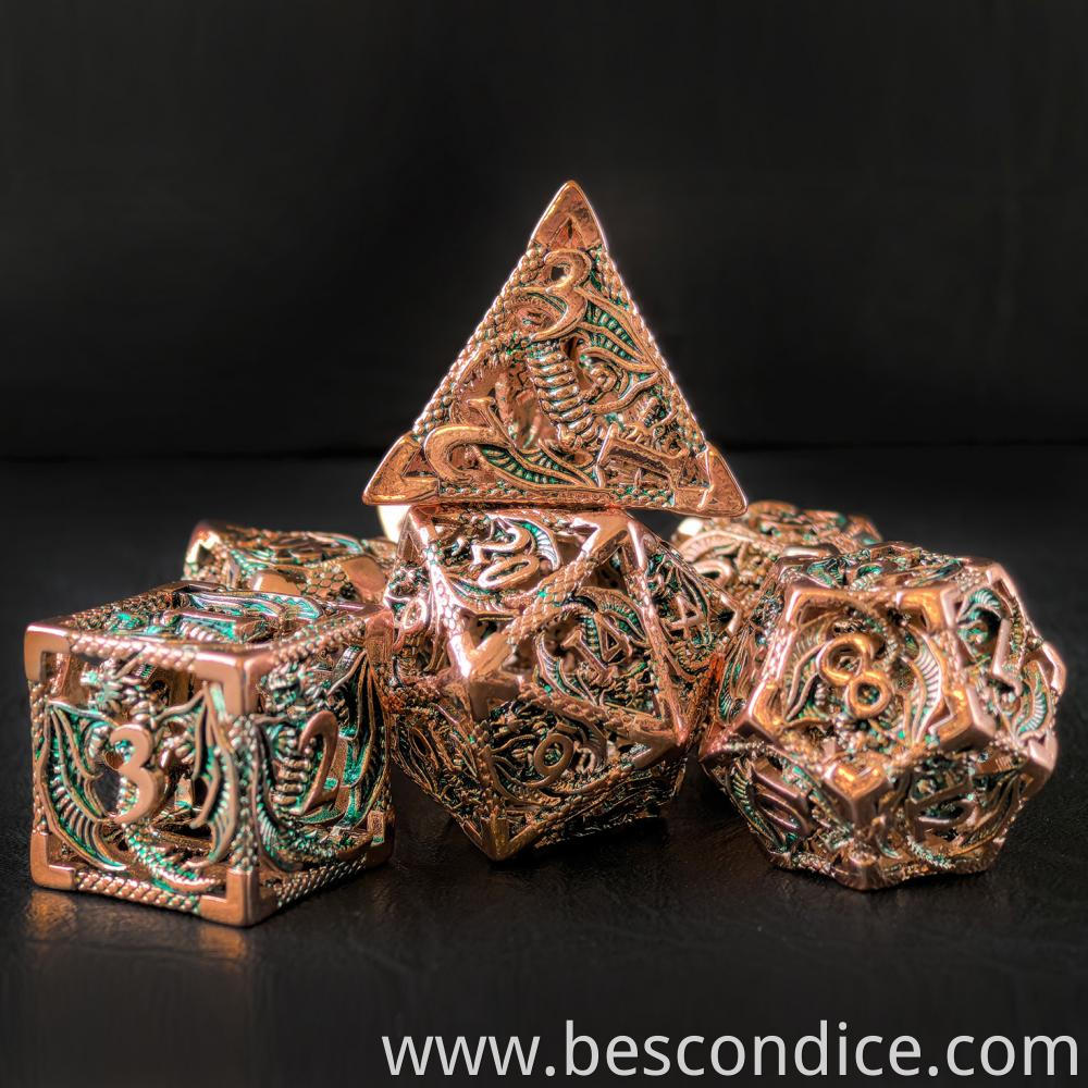 Copper Dice Set For Rpg Mtg Pathfinder Games